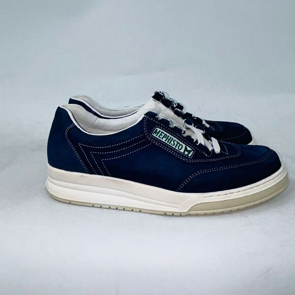 MEPHISTO MEN MATCH ATHLETIC PADDED COMFORTABLE LACE LEATHER SNEAKER NAVY SIZE 8 Mephisto MEPHISTO MEN MATCH ATHLETIC LACE LEATHER SNEAKER  main image 4